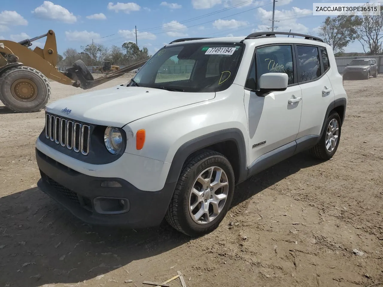 ZACCJABT3GPE36515 2016 Jeep Renegade Latitude