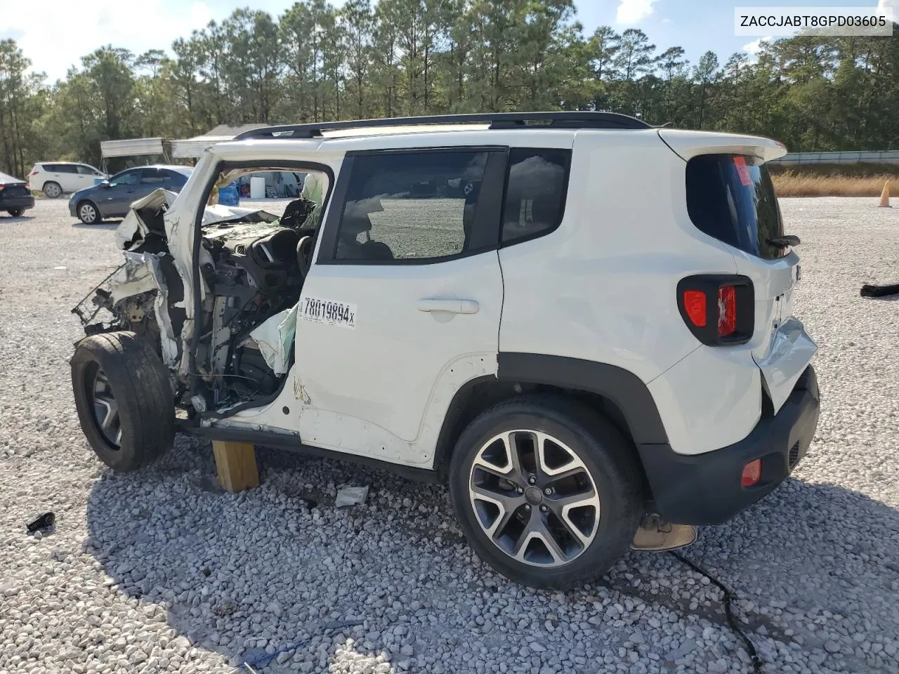 2016 Jeep Renegade Latitude VIN: ZACCJABT8GPD03605 Lot: 78019894