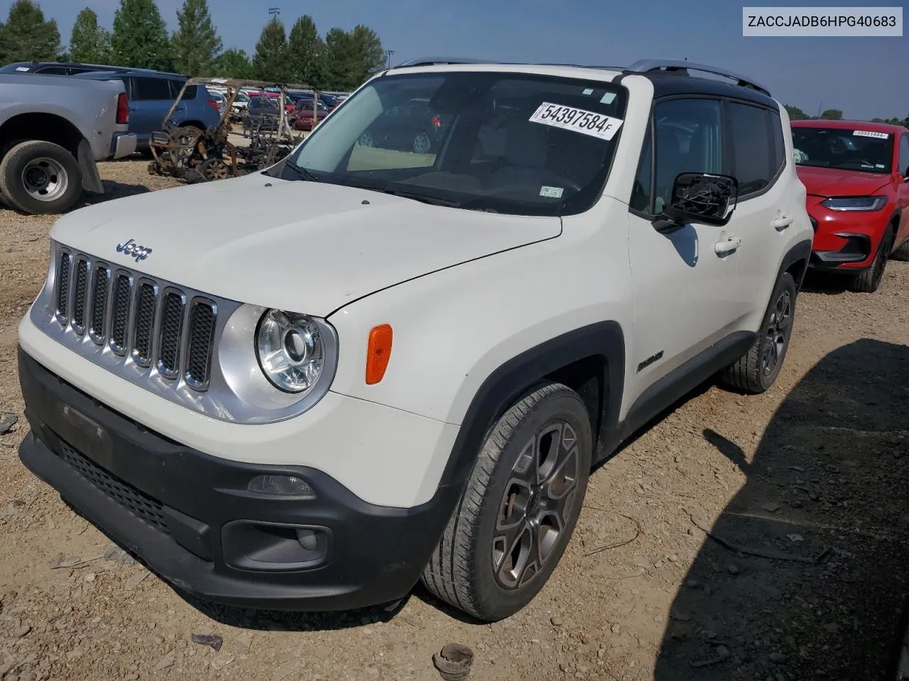 2017 Jeep Renegade Limited VIN: ZACCJADB6HPG40683 Lot: 54397584