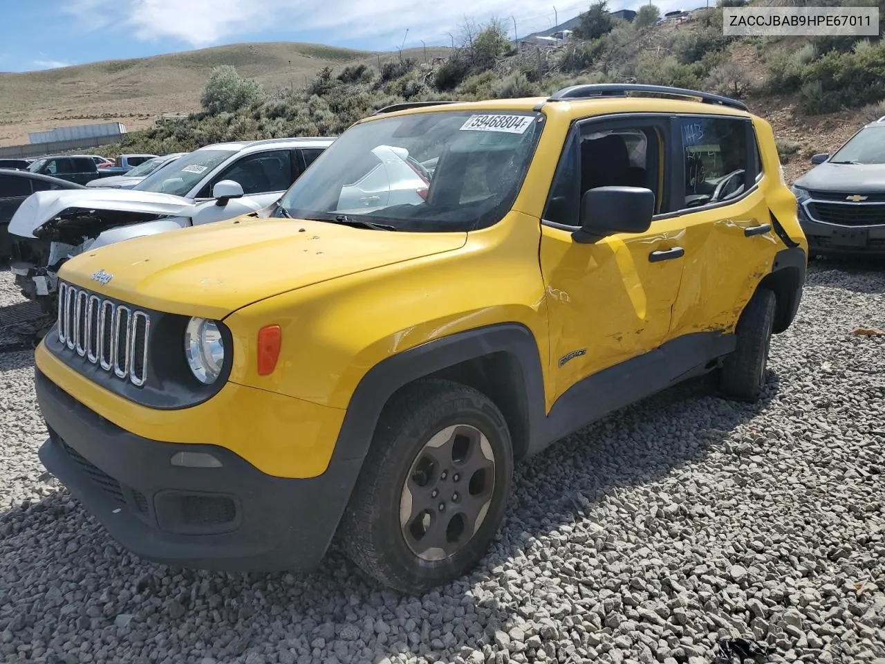 2017 Jeep Renegade Sport VIN: ZACCJBAB9HPE67011 Lot: 59468804