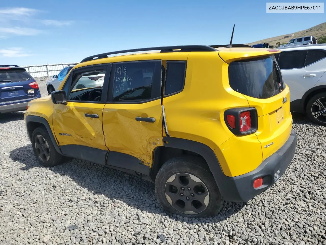 2017 Jeep Renegade Sport VIN: ZACCJBAB9HPE67011 Lot: 59468804