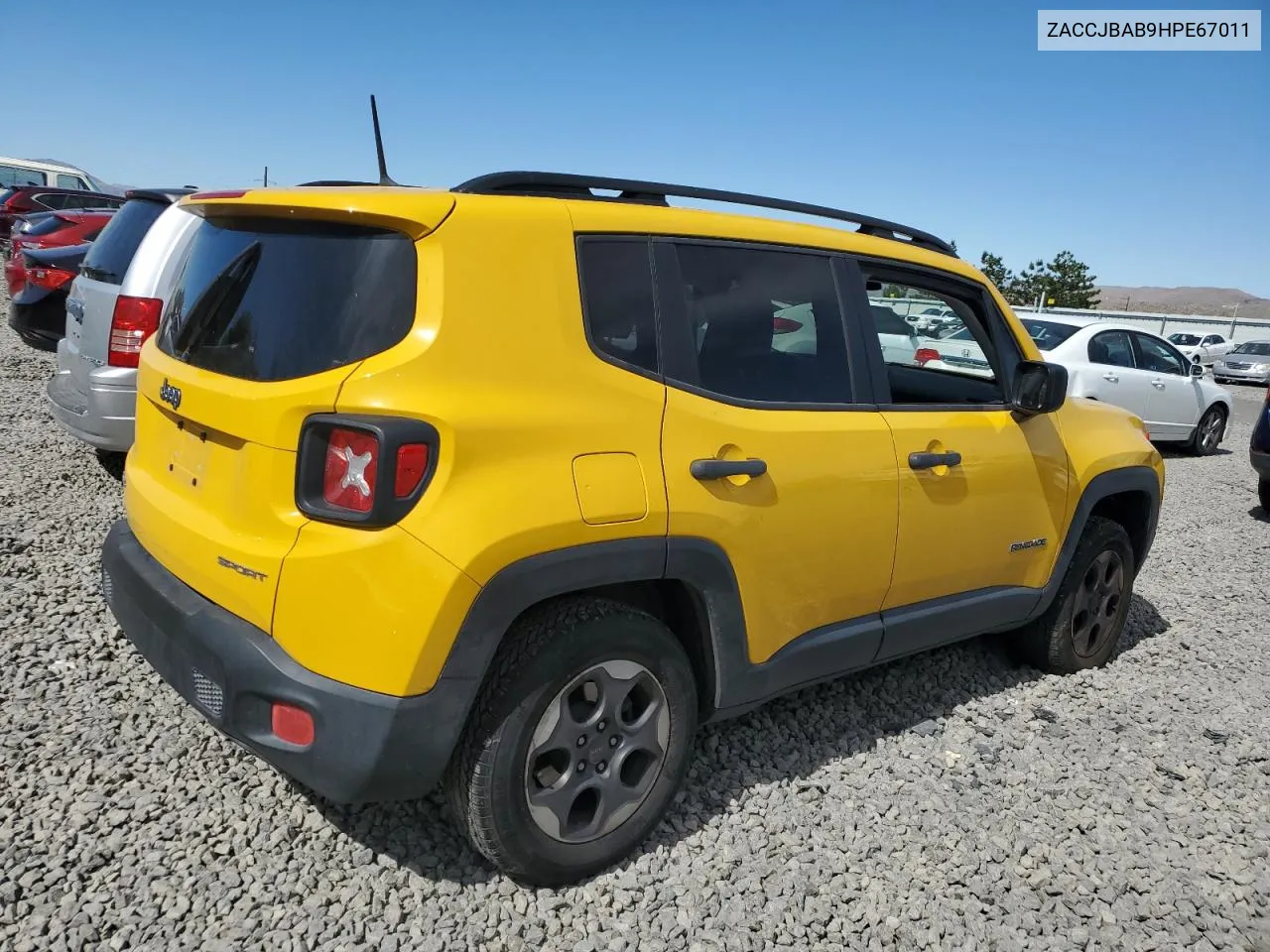 2017 Jeep Renegade Sport VIN: ZACCJBAB9HPE67011 Lot: 59468804