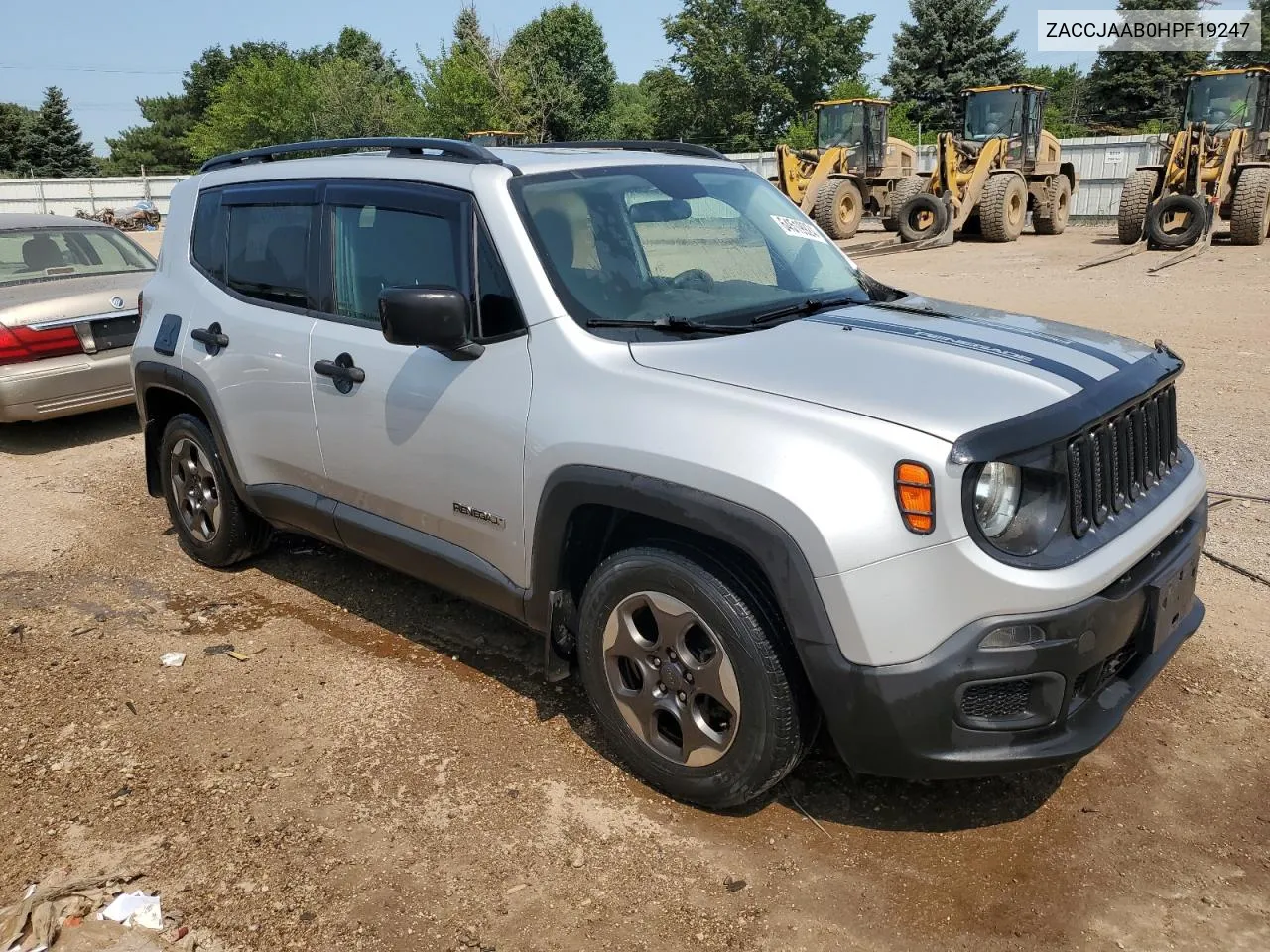 ZACCJAAB0HPF19247 2017 Jeep Renegade Sport