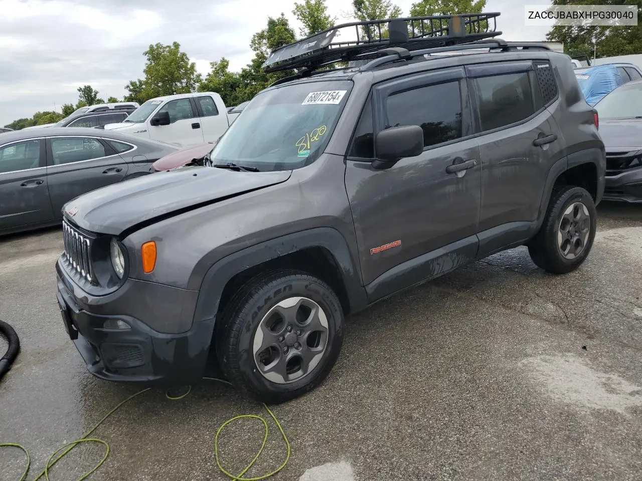 2017 Jeep Renegade Sport VIN: ZACCJBABXHPG30040 Lot: 68072154