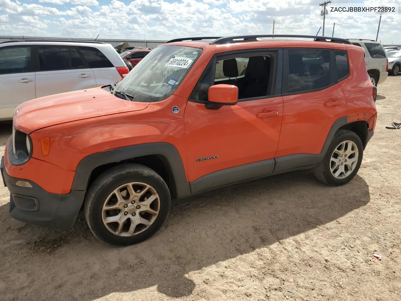 2017 Jeep Renegade Latitude VIN: ZACCJBBBXHPF23892 Lot: 68910224