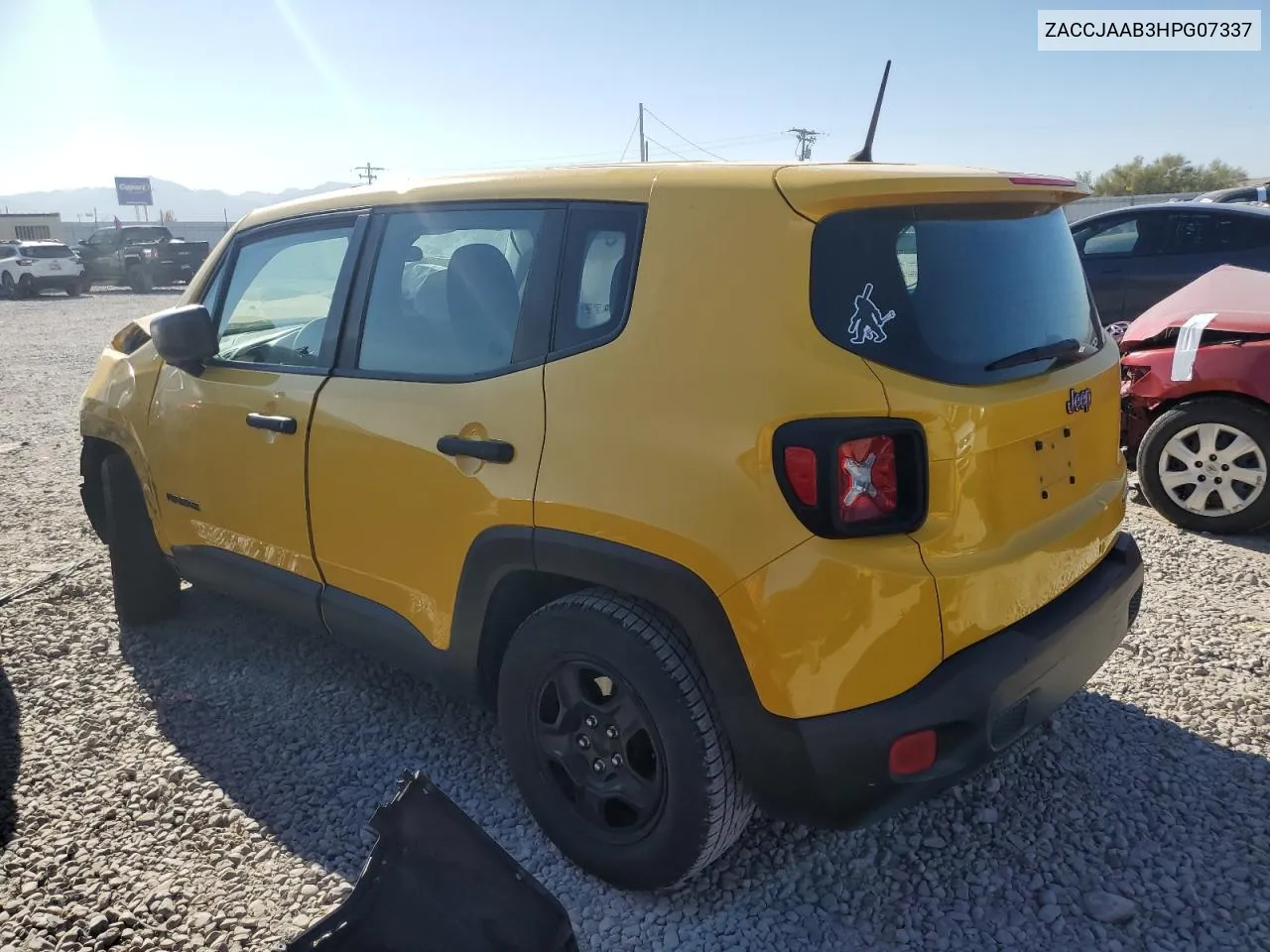 ZACCJAAB3HPG07337 2017 Jeep Renegade Sport