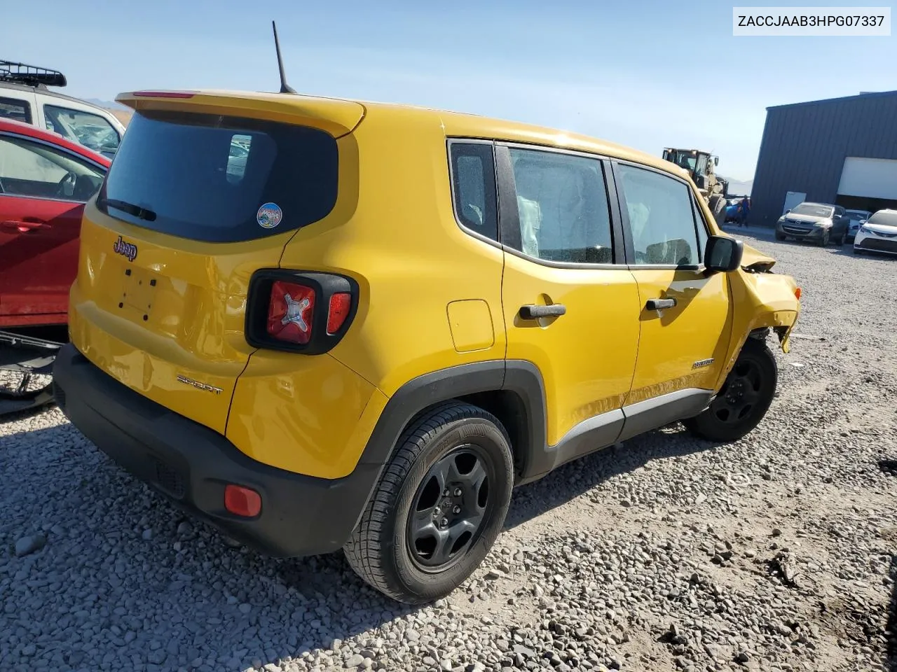 ZACCJAAB3HPG07337 2017 Jeep Renegade Sport