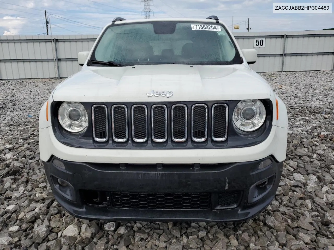 2017 Jeep Renegade Latitude VIN: ZACCJABB2HPG04489 Lot: 71869204