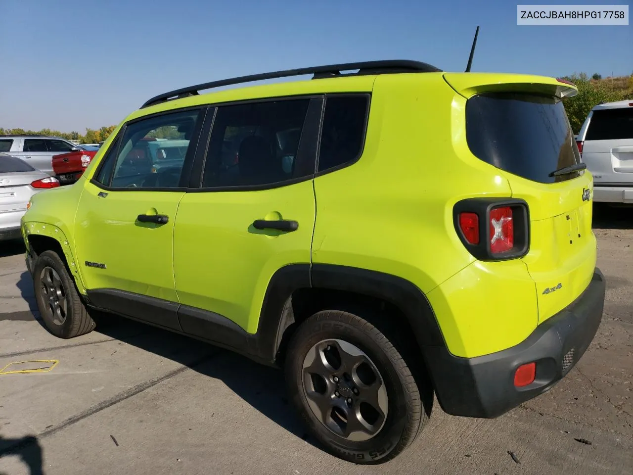 2017 Jeep Renegade Sport VIN: ZACCJBAH8HPG17758 Lot: 75651074