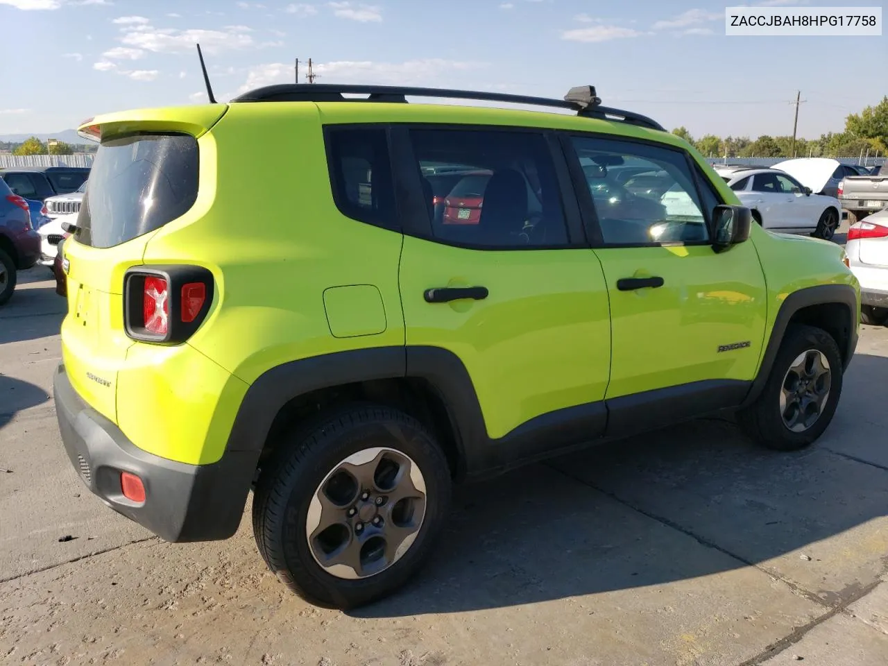 2017 Jeep Renegade Sport VIN: ZACCJBAH8HPG17758 Lot: 75651074