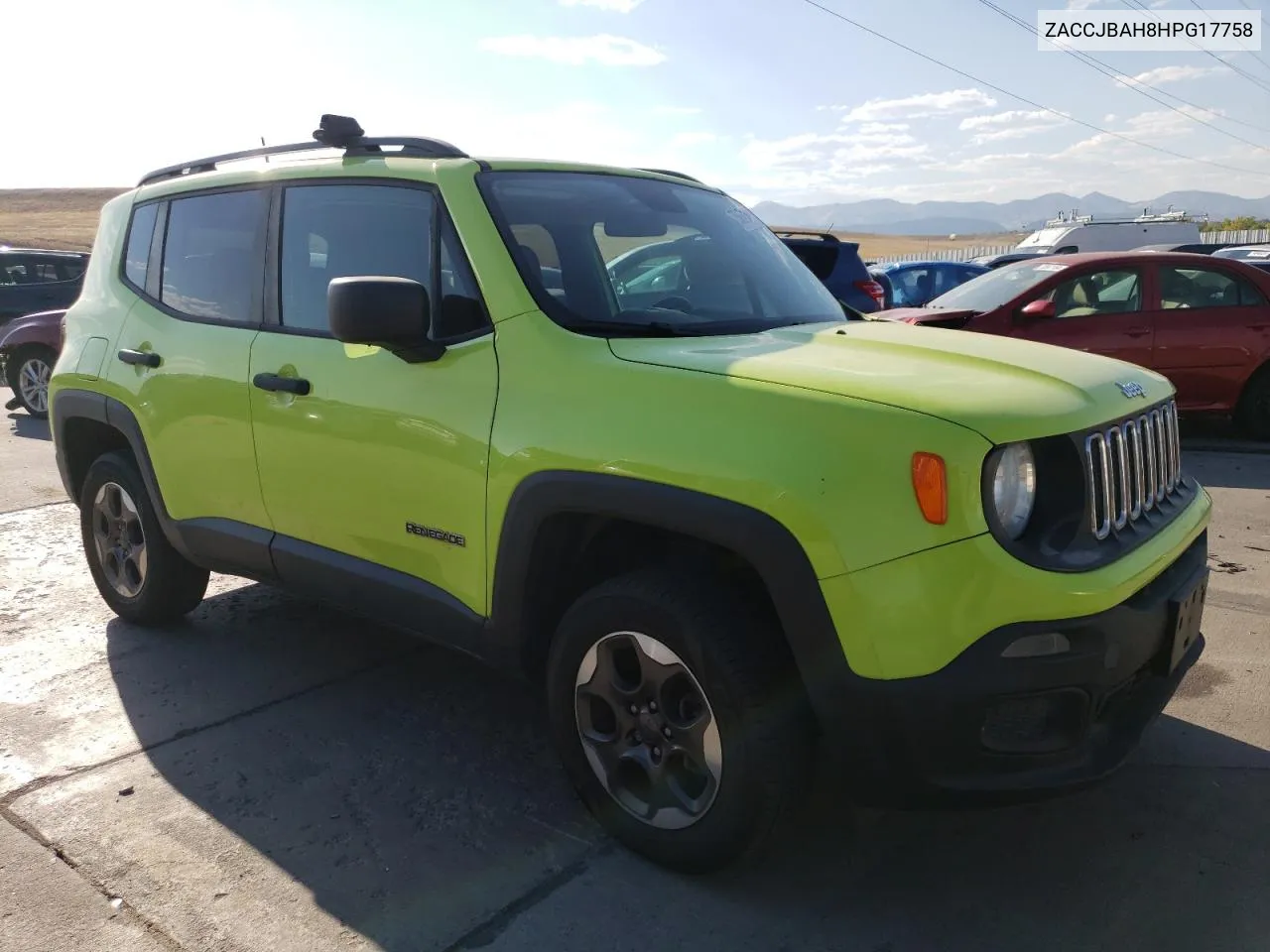 2017 Jeep Renegade Sport VIN: ZACCJBAH8HPG17758 Lot: 75651074