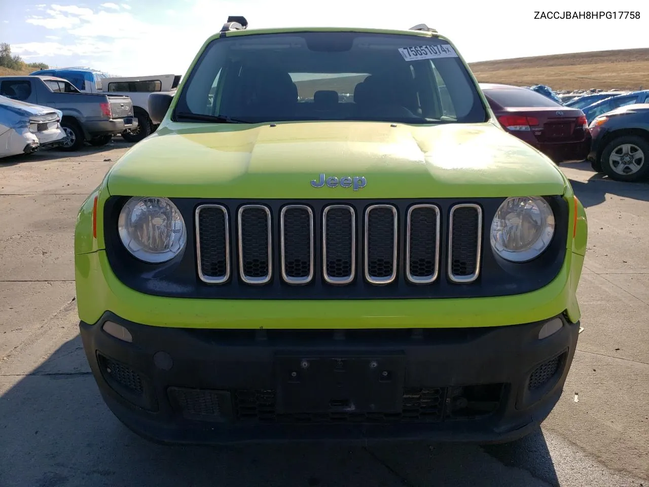 2017 Jeep Renegade Sport VIN: ZACCJBAH8HPG17758 Lot: 75651074