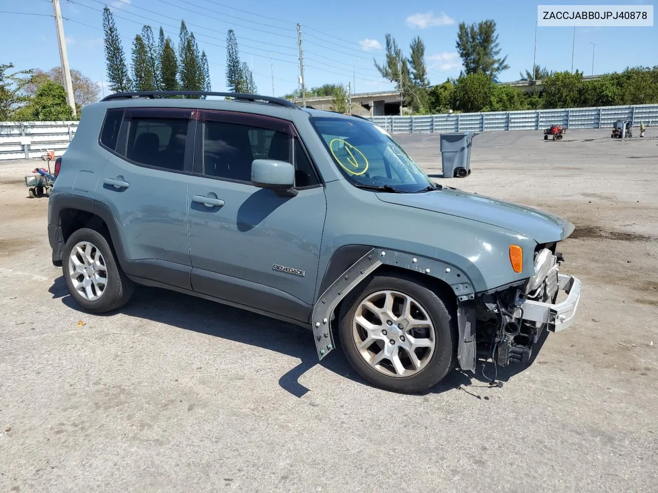 2018 Jeep Renegade Latitude VIN: ZACCJABB0JPJ40878 Lot: 51041764