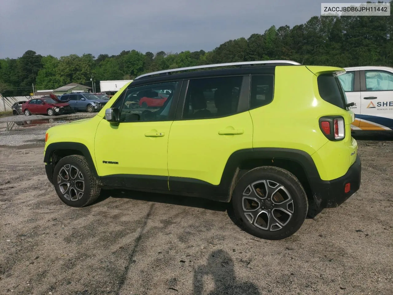 2018 Jeep Renegade Limited VIN: ZACCJBDB6JPH11442 Lot: 53766654