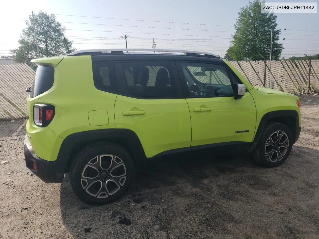 2018 Jeep Renegade Limited VIN: ZACCJBDB6JPH11442 Lot: 53766654