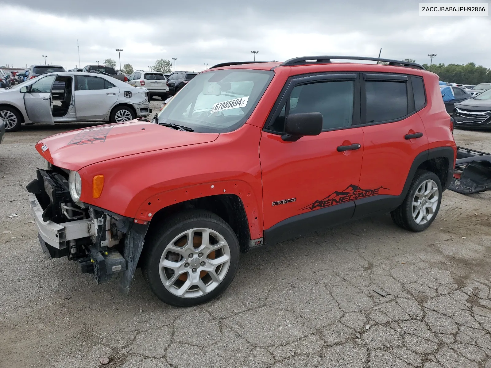 2018 Jeep Renegade Sport VIN: ZACCJBAB6JPH92866 Lot: 67885694