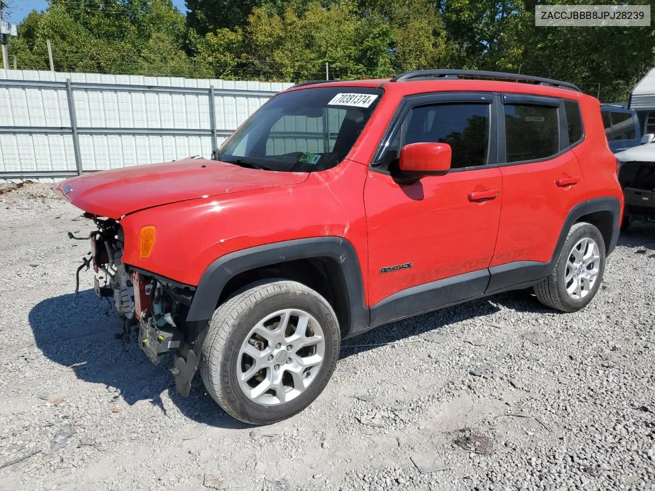 2018 Jeep Renegade Latitude VIN: ZACCJBBB8JPJ28239 Lot: 70381374