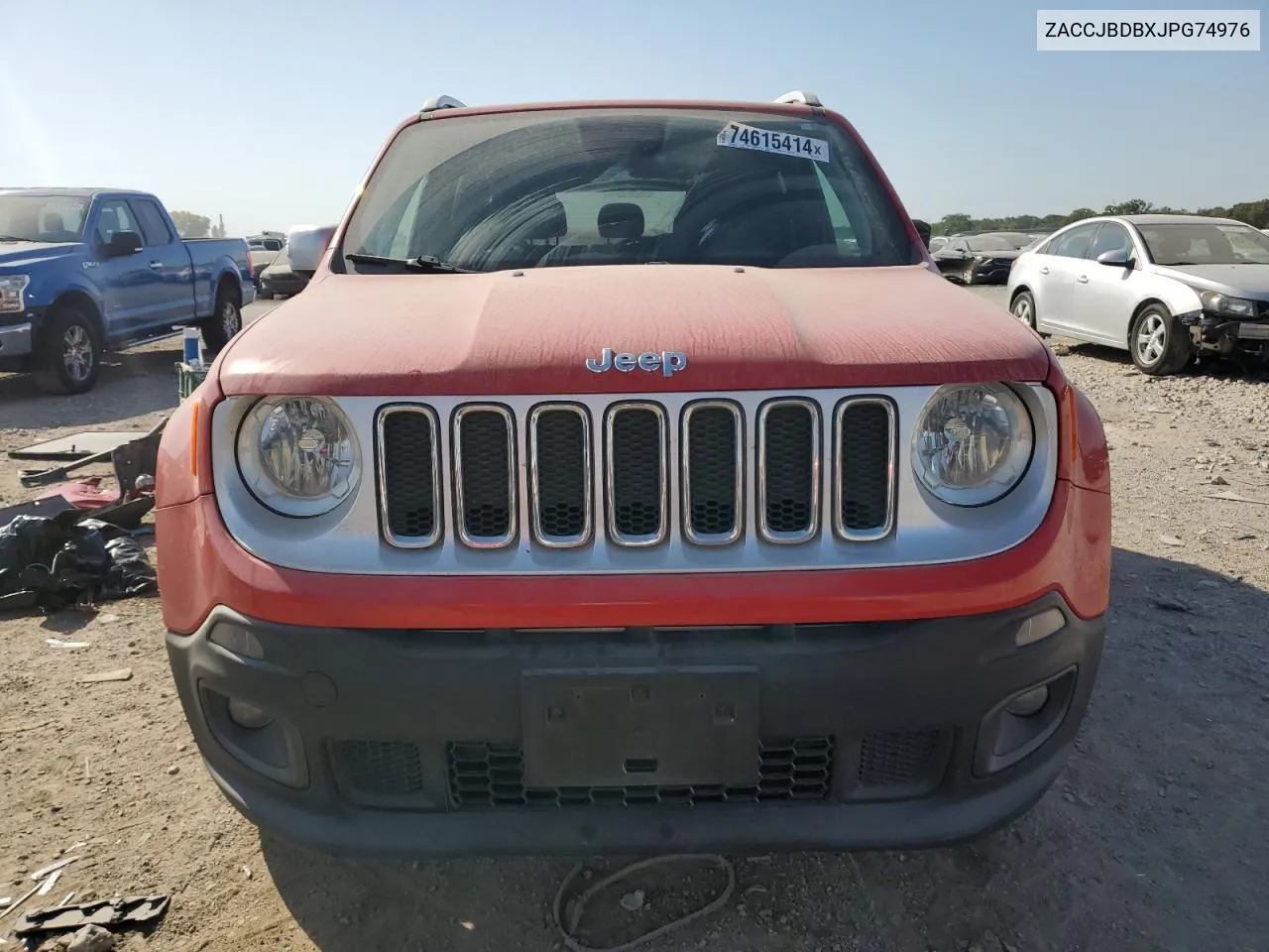 2018 Jeep Renegade Limited VIN: ZACCJBDBXJPG74976 Lot: 74615414