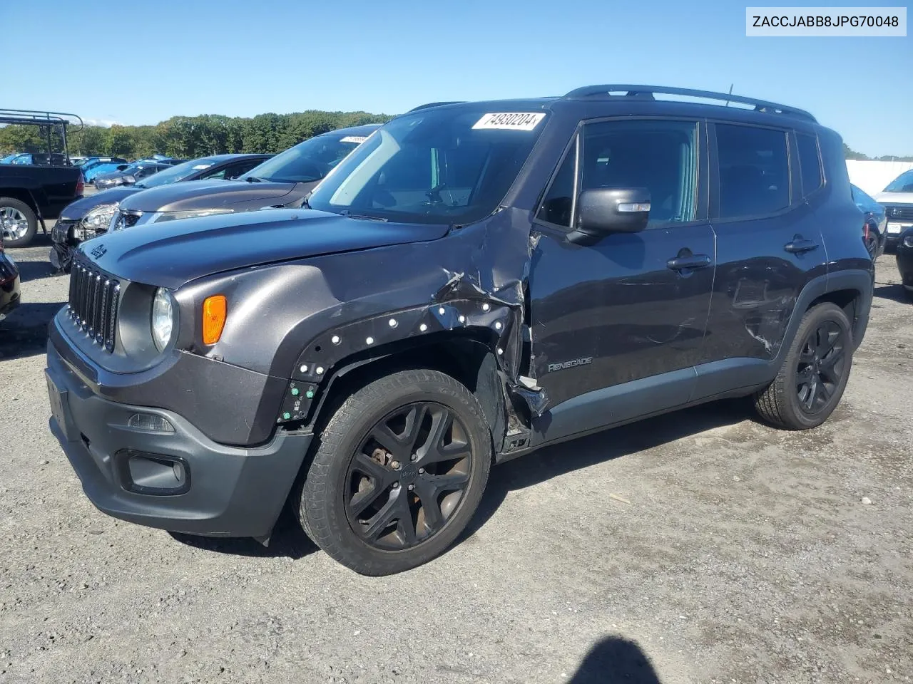 2018 Jeep Renegade Latitude VIN: ZACCJABB8JPG70048 Lot: 74930204