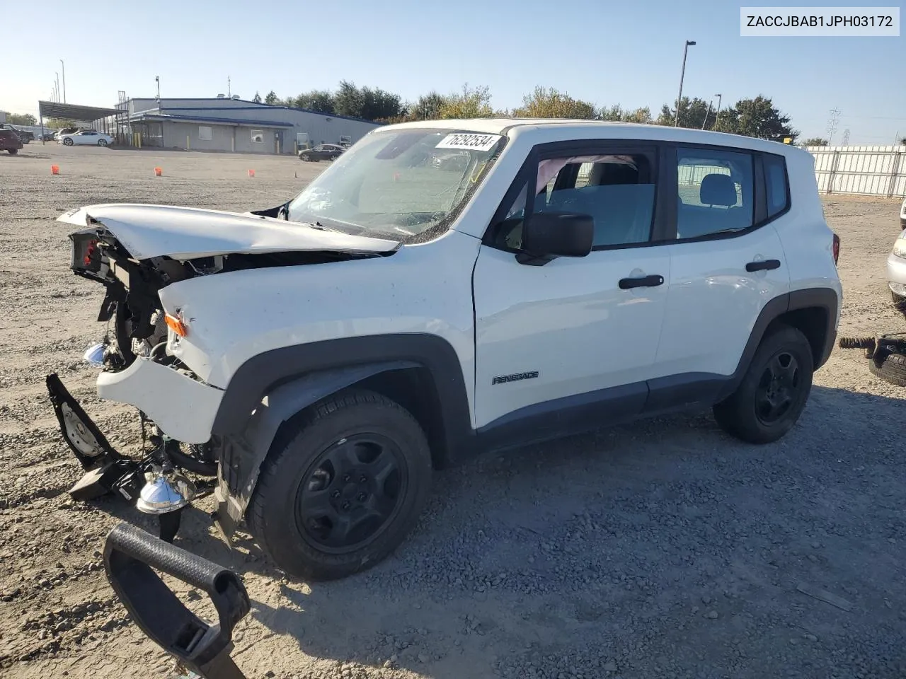 2018 Jeep Renegade Sport VIN: ZACCJBAB1JPH03172 Lot: 76292534