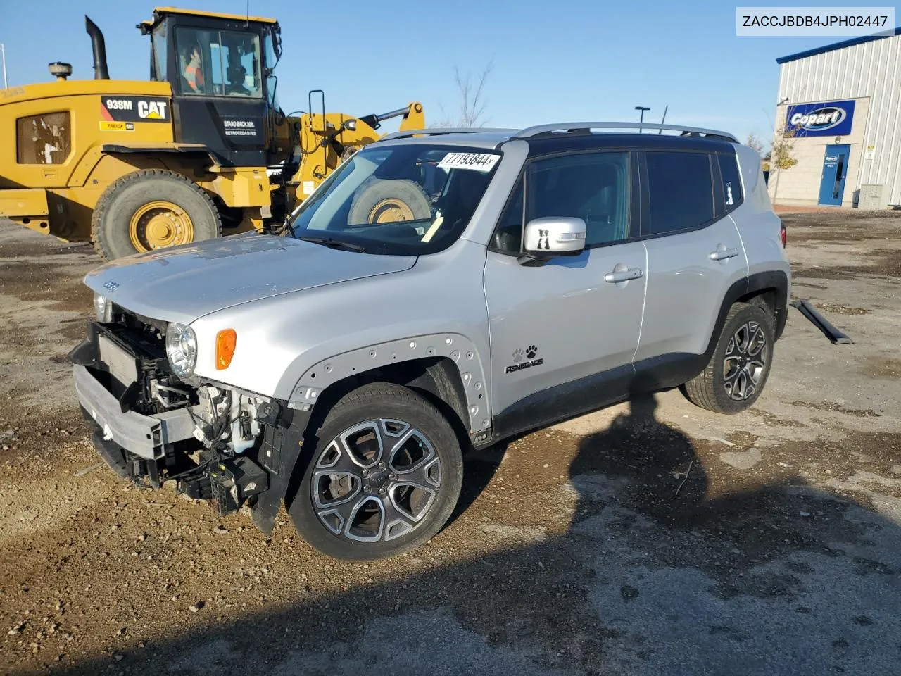 2018 Jeep Renegade Limited VIN: ZACCJBDB4JPH02447 Lot: 77193844