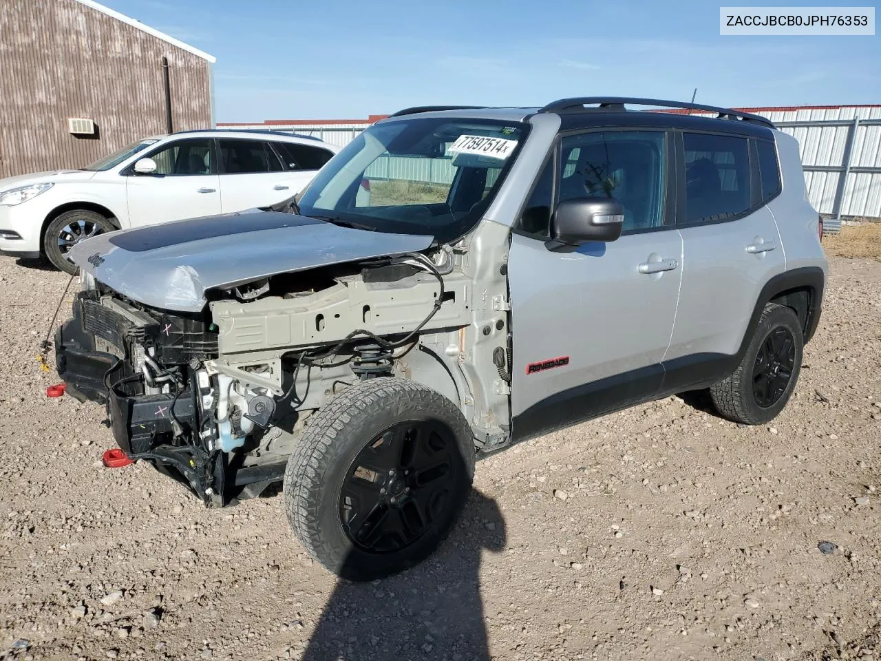 2018 Jeep Renegade Trailhawk VIN: ZACCJBCB0JPH76353 Lot: 77597514