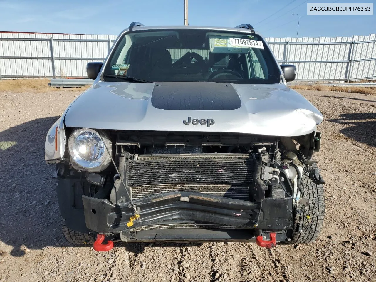 2018 Jeep Renegade Trailhawk VIN: ZACCJBCB0JPH76353 Lot: 77597514