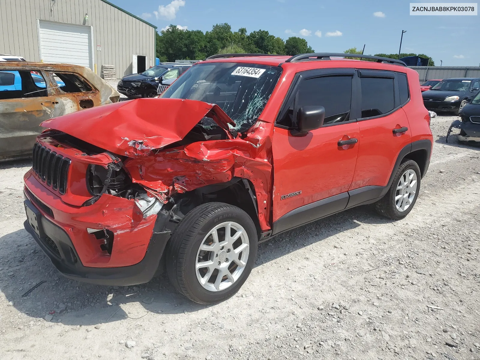 2019 Jeep Renegade Sport VIN: ZACNJBAB8KPK03078 Lot: 63164354