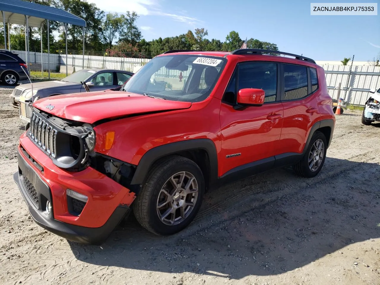 2019 Jeep Renegade Latitude VIN: ZACNJABB4KPJ75353 Lot: 66337204