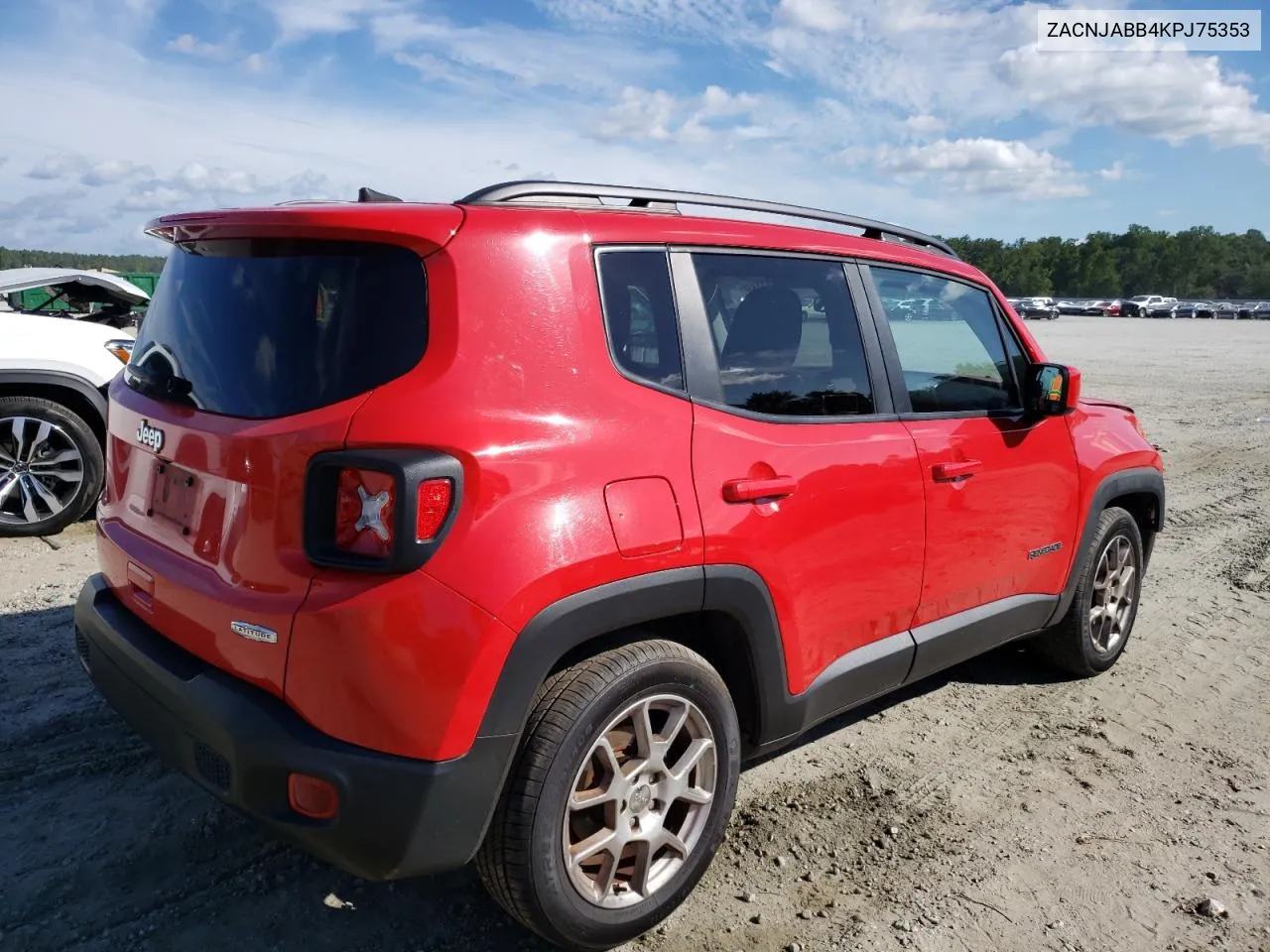 2019 Jeep Renegade Latitude VIN: ZACNJABB4KPJ75353 Lot: 66337204