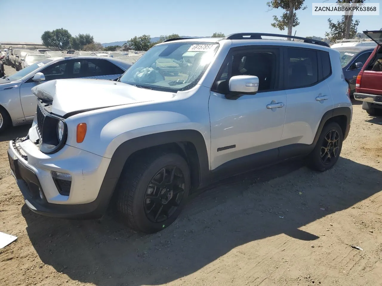 2019 Jeep Renegade Latitude VIN: ZACNJABB6KPK63868 Lot: 69157854