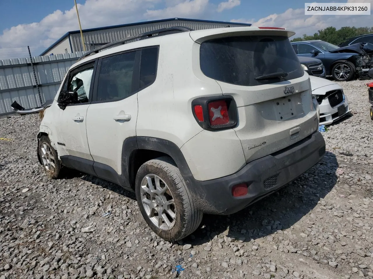 2019 Jeep Renegade Latitude VIN: ZACNJABB4KPK31260 Lot: 70087264