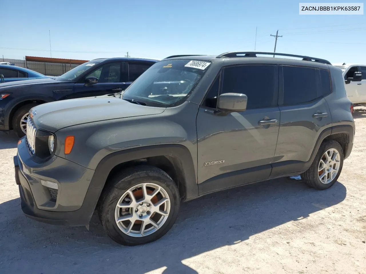 2019 Jeep Renegade Latitude VIN: ZACNJBBB1KPK63587 Lot: 70686974