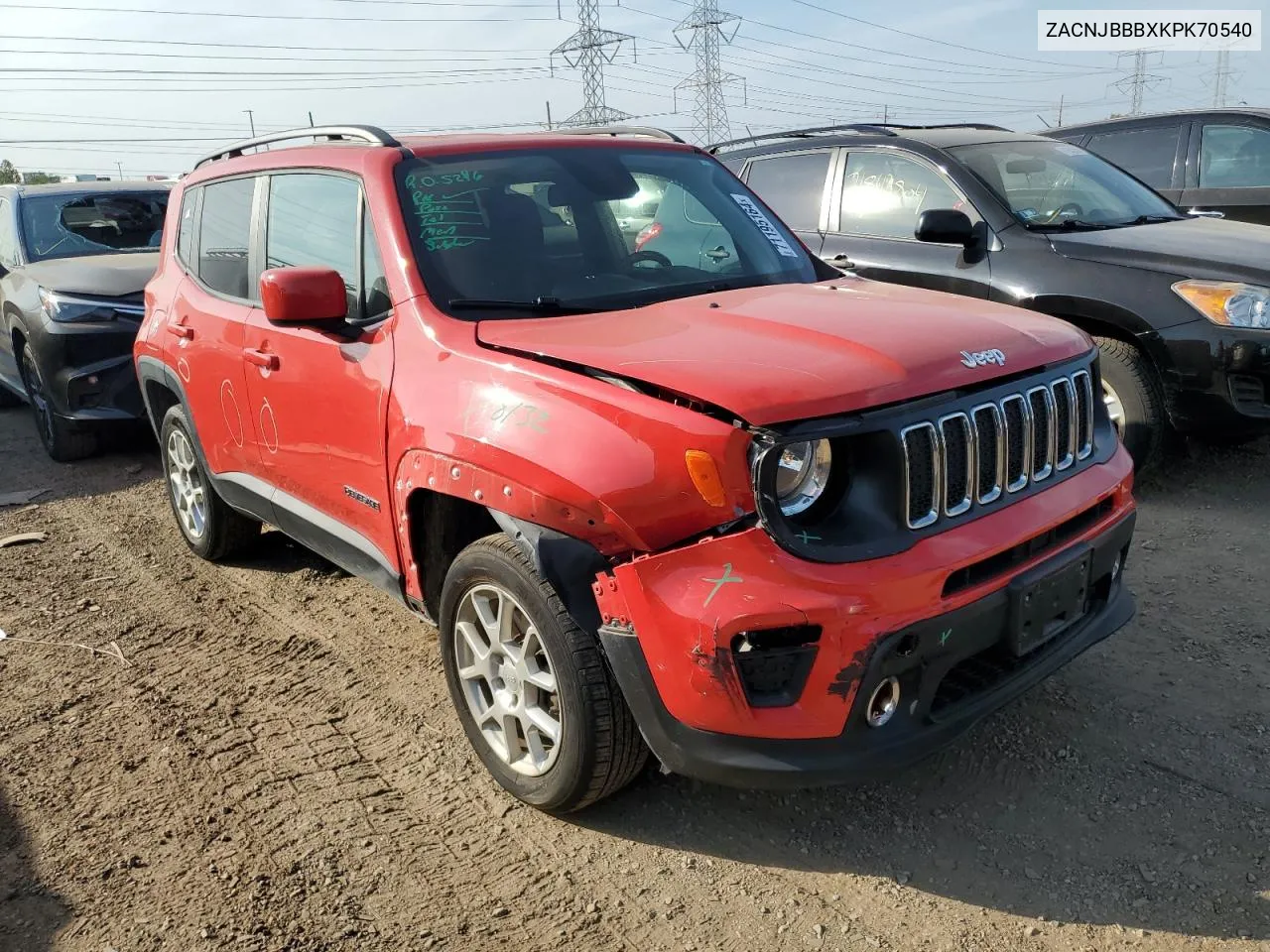 2019 Jeep Renegade Latitude VIN: ZACNJBBBXKPK70540 Lot: 71195164