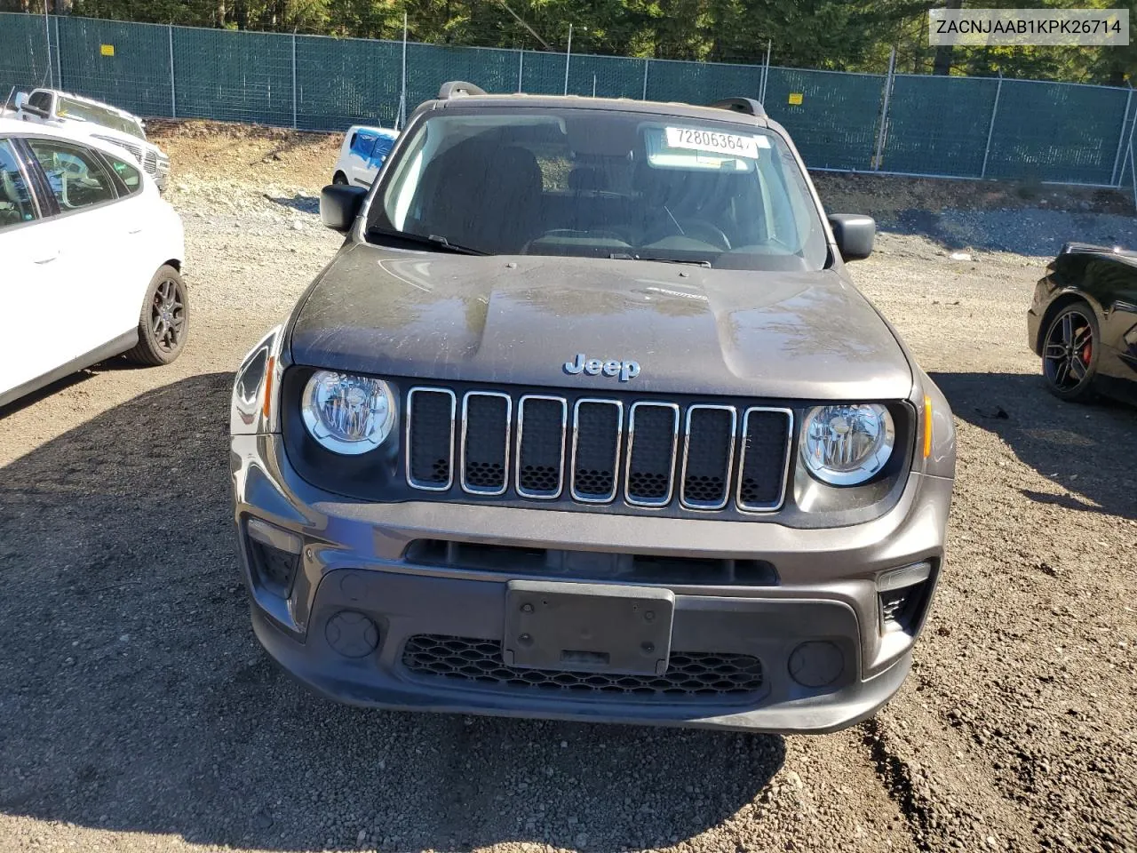 2019 Jeep Renegade Sport VIN: ZACNJAAB1KPK26714 Lot: 72806364