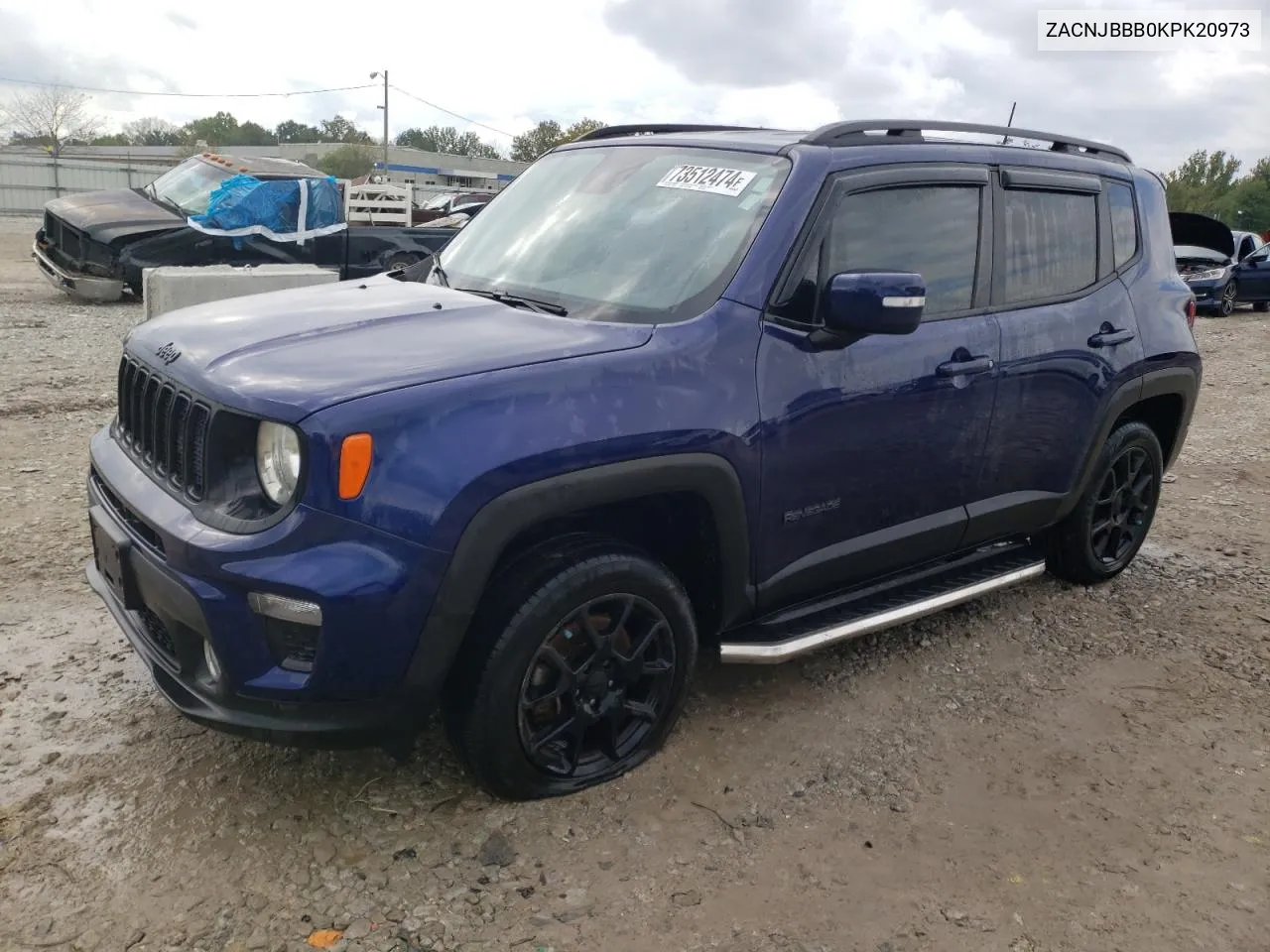 2019 Jeep Renegade Latitude VIN: ZACNJBBB0KPK20973 Lot: 73512474