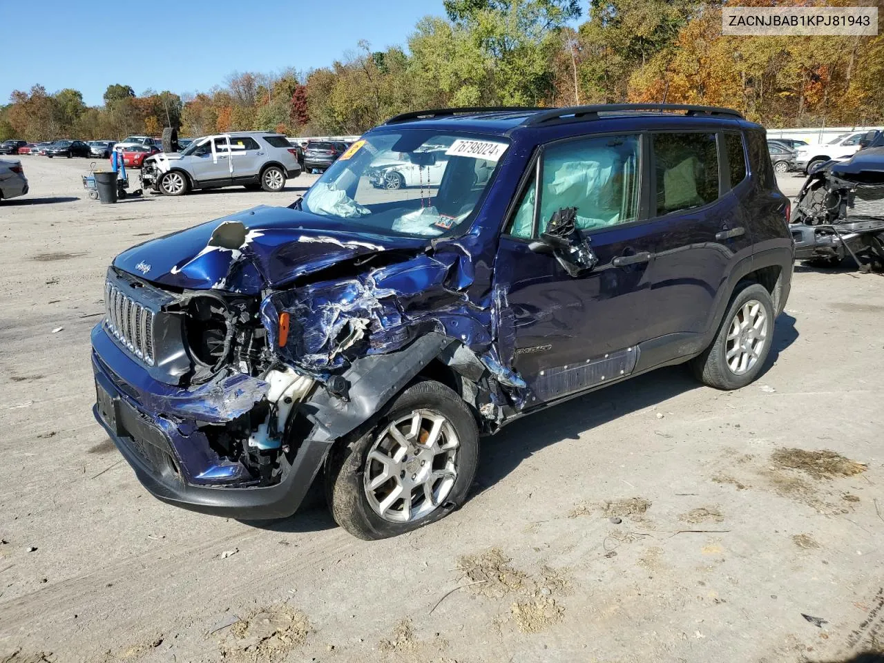 2019 Jeep Renegade Sport VIN: ZACNJBAB1KPJ81943 Lot: 76798024