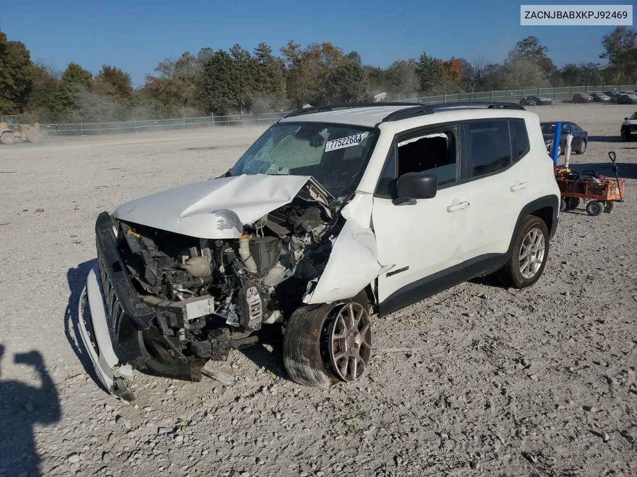 2019 Jeep Renegade Sport VIN: ZACNJBABXKPJ92469 Lot: 77522684