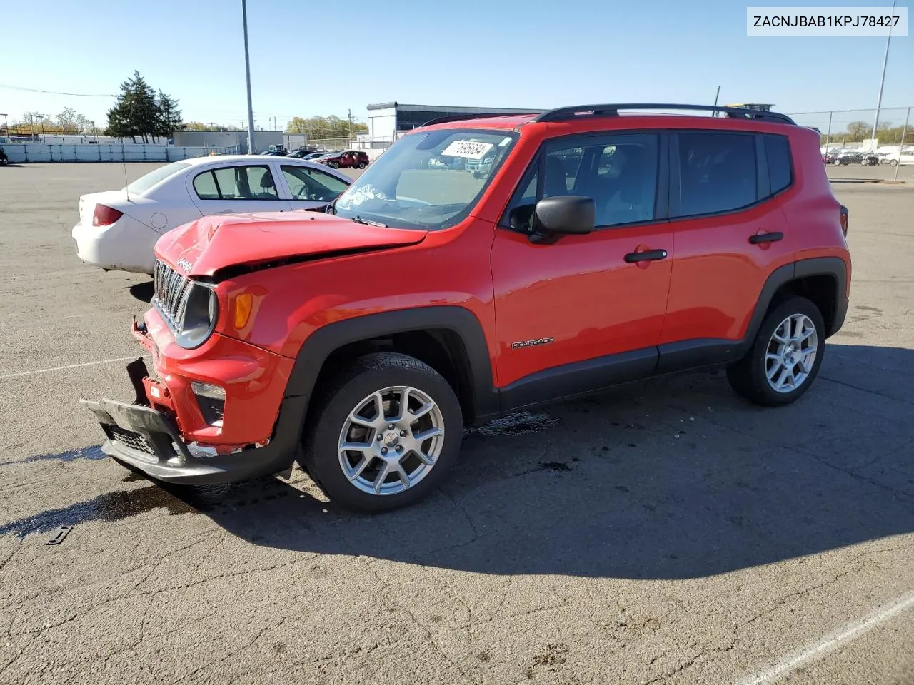 2019 Jeep Renegade Sport VIN: ZACNJBAB1KPJ78427 Lot: 77695684