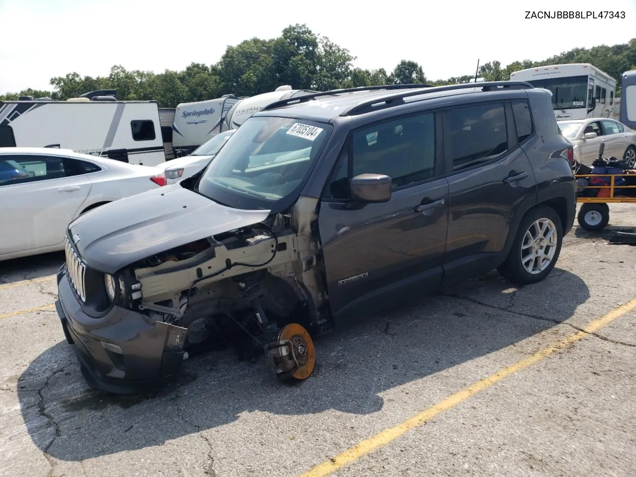 2020 Jeep Renegade Latitude VIN: ZACNJBBB8LPL47343 Lot: 67035104