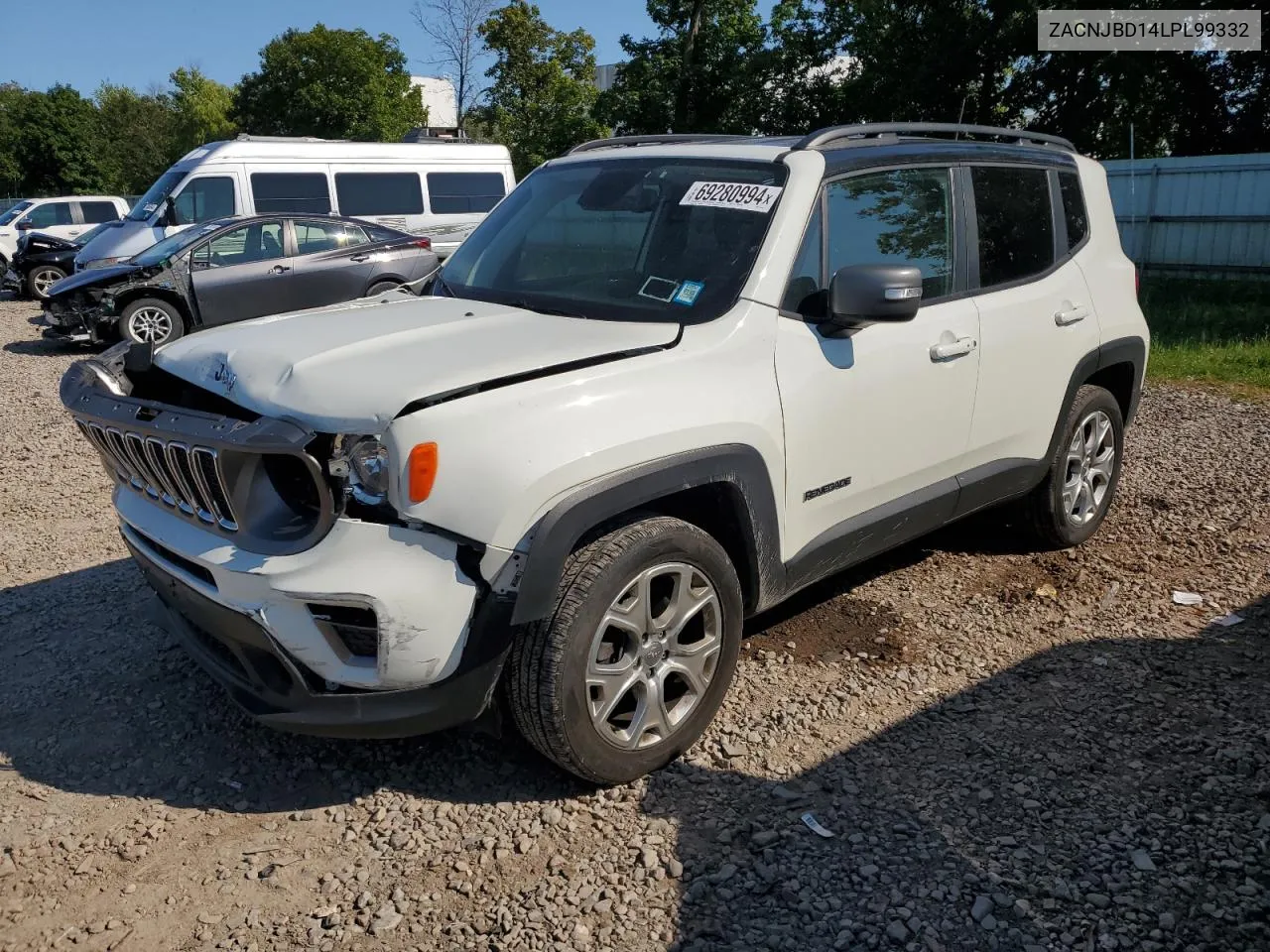 2020 Jeep Renegade Limited VIN: ZACNJBD14LPL99332 Lot: 69280994