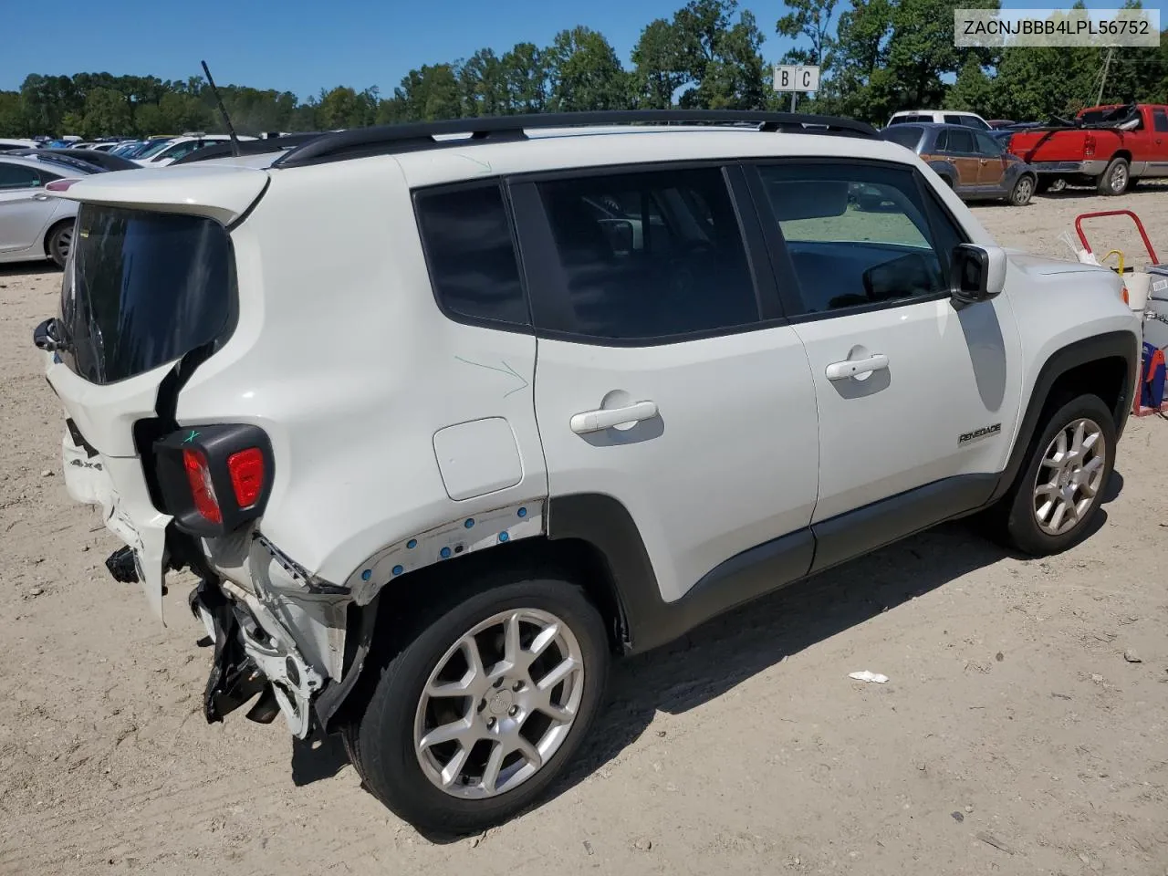 2020 Jeep Renegade Latitude VIN: ZACNJBBB4LPL56752 Lot: 70612694