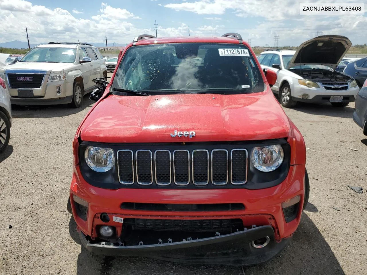 2020 Jeep Renegade Latitude VIN: ZACNJABBXLPL63408 Lot: 71127674