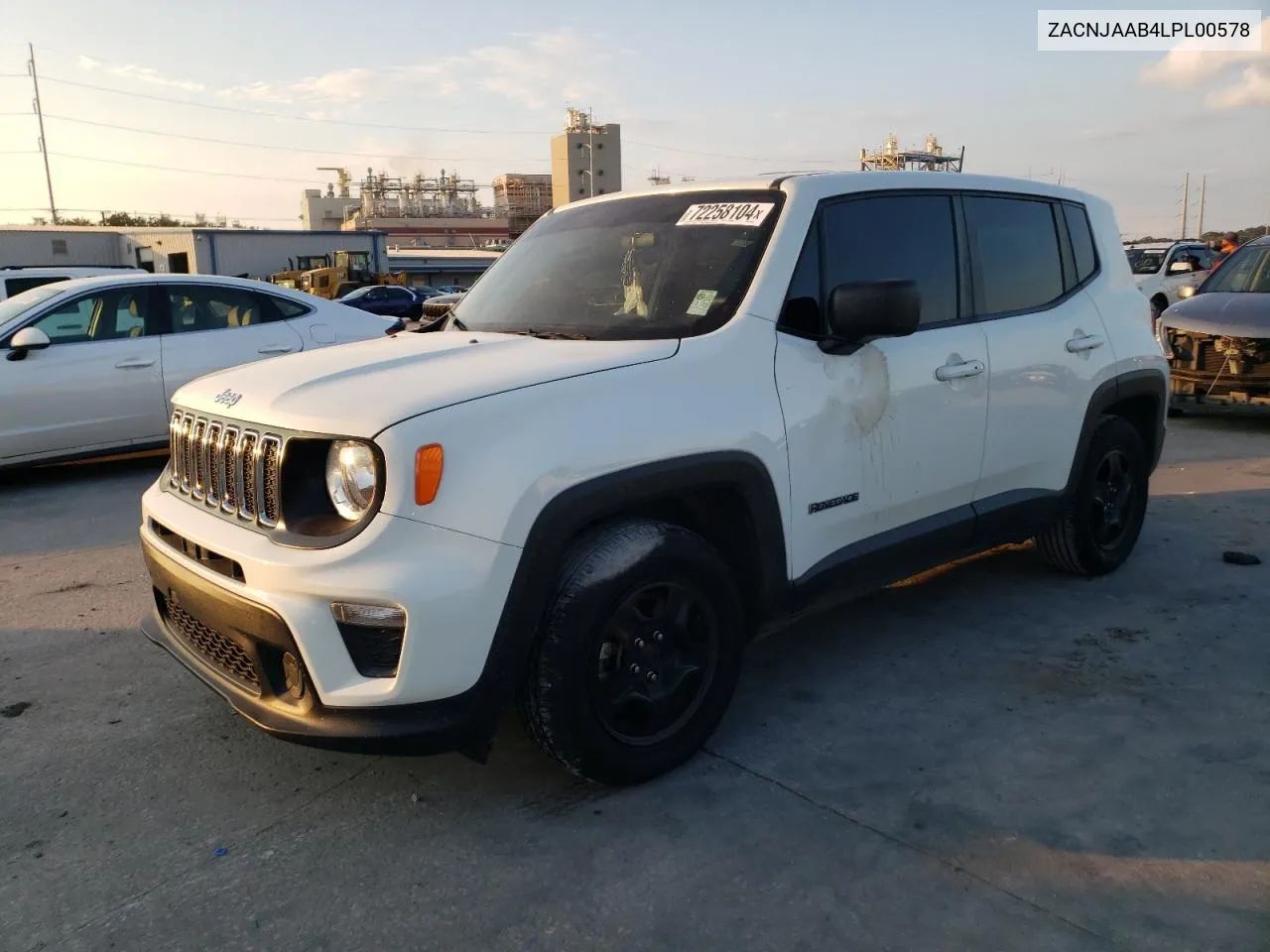 2020 Jeep Renegade Sport VIN: ZACNJAAB4LPL00578 Lot: 72258104