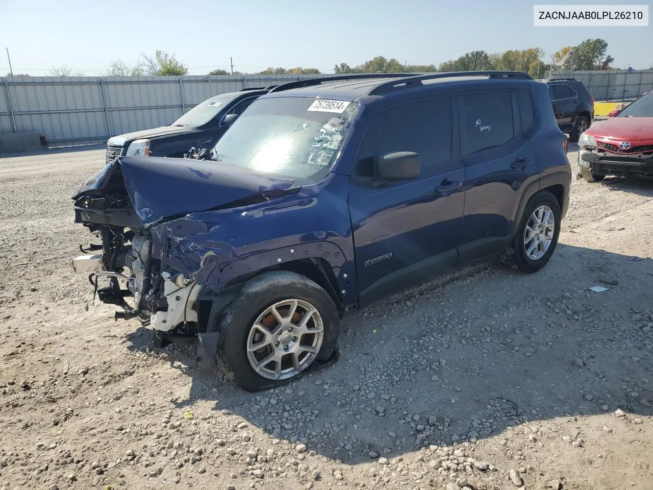 2020 Jeep Renegade Sport VIN: ZACNJAAB0LPL26210 Lot: 75739514