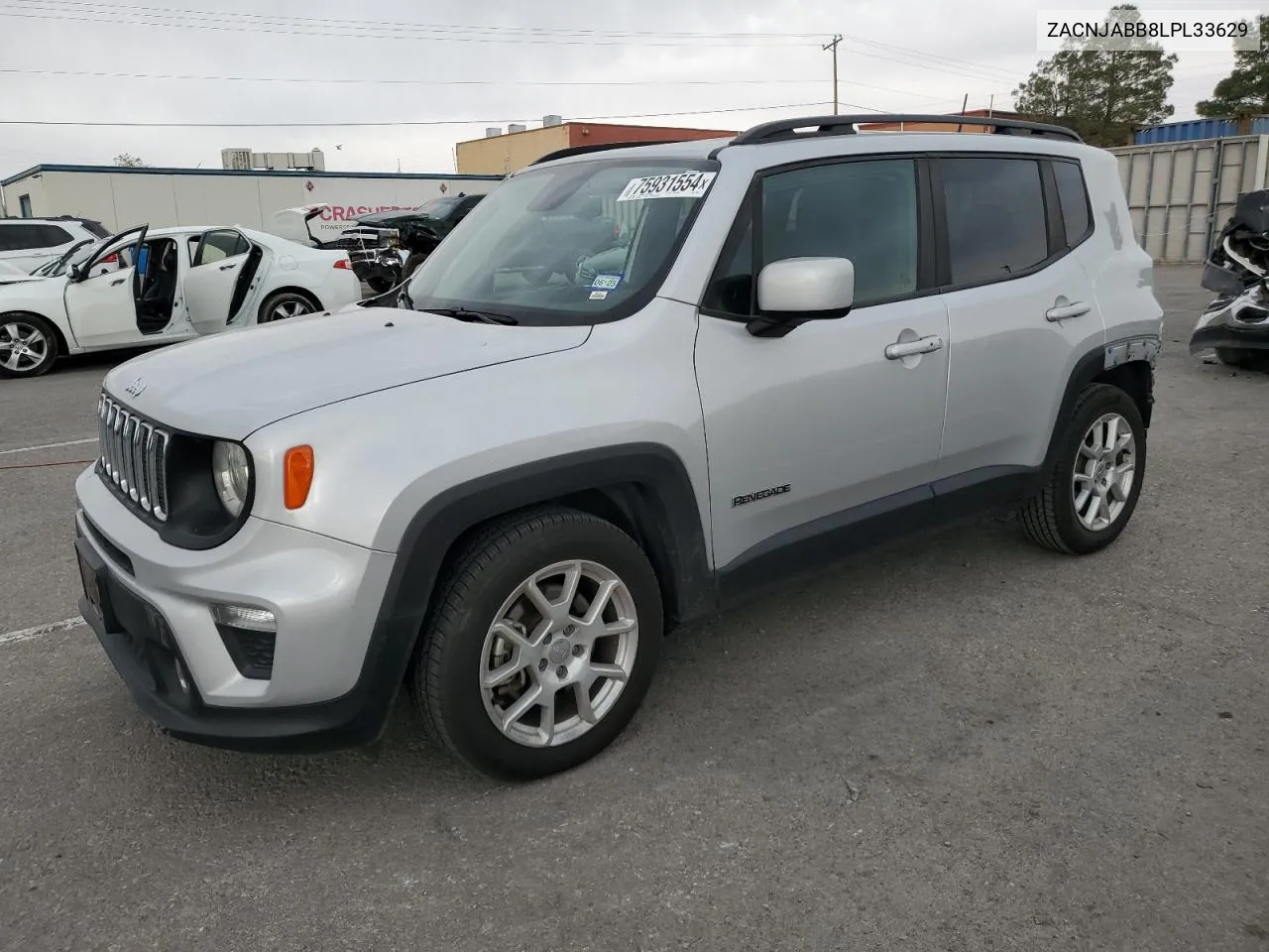 2020 Jeep Renegade Latitude VIN: ZACNJABB8LPL33629 Lot: 75931554