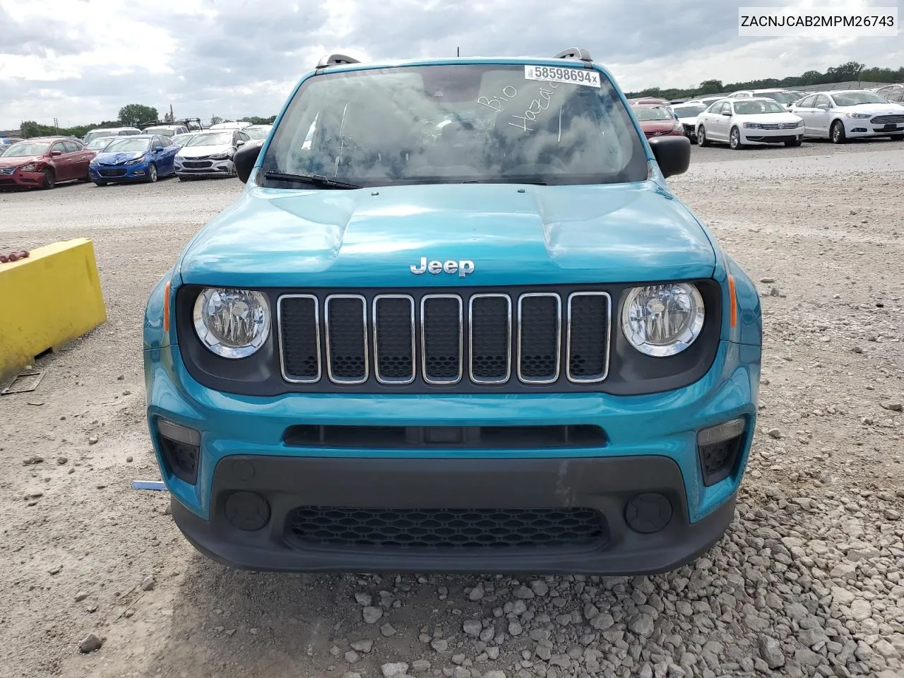 ZACNJCAB2MPM26743 2021 Jeep Renegade Sport