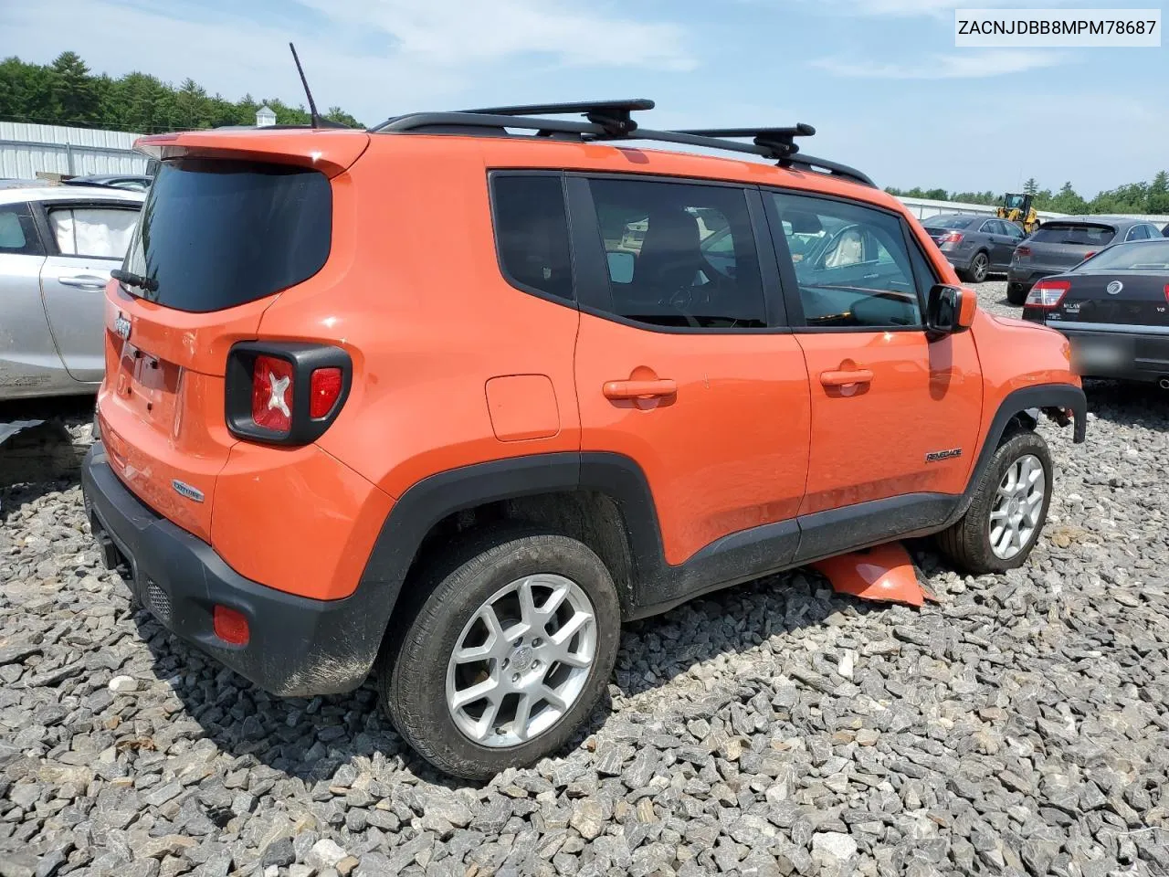 2021 Jeep Renegade Latitude VIN: ZACNJDBB8MPM78687 Lot: 59321544