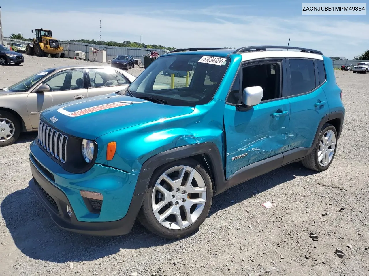 2021 Jeep Renegade Latitude VIN: ZACNJCBB1MPM49364 Lot: 61604624