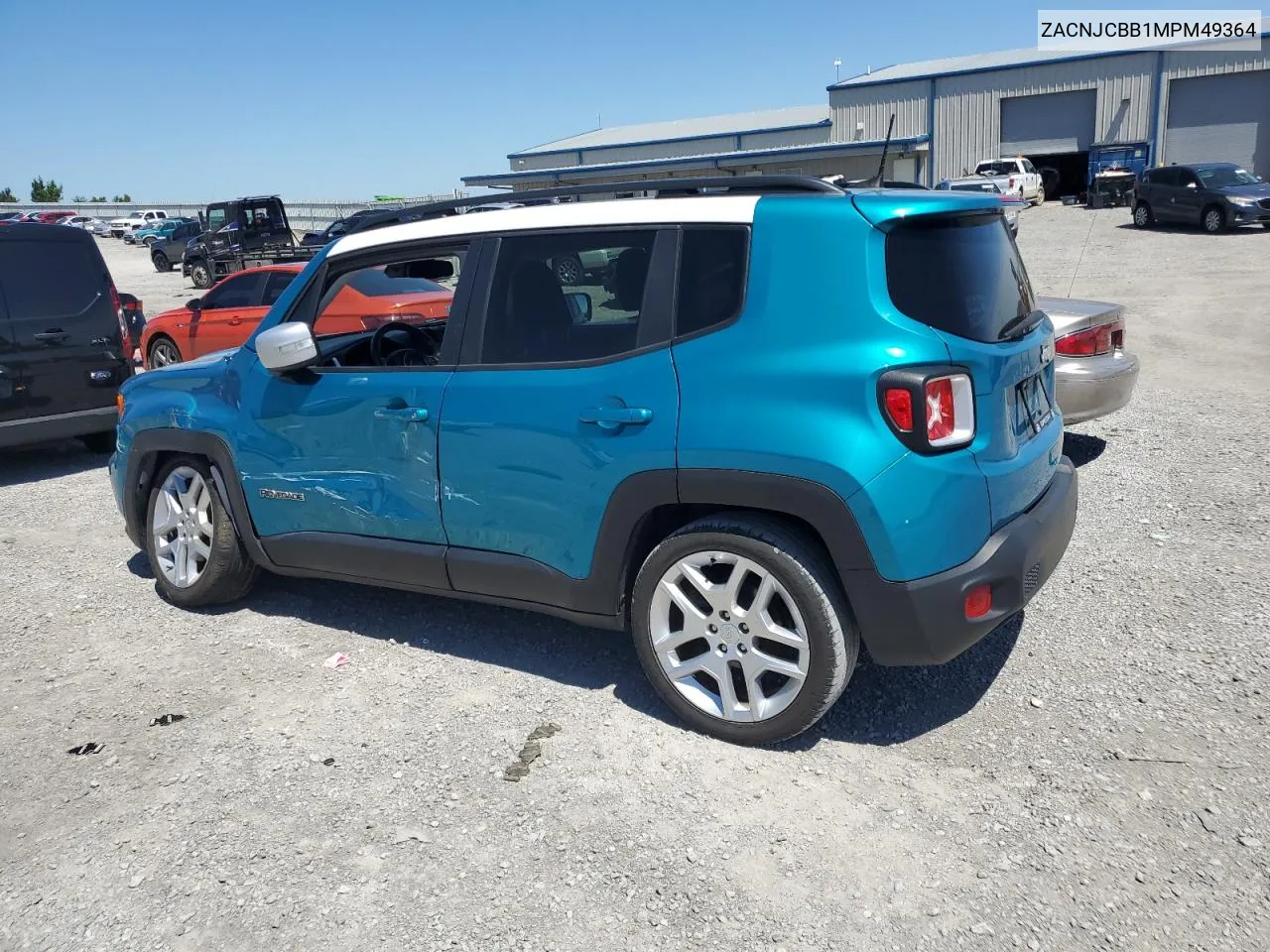 2021 Jeep Renegade Latitude VIN: ZACNJCBB1MPM49364 Lot: 61604624